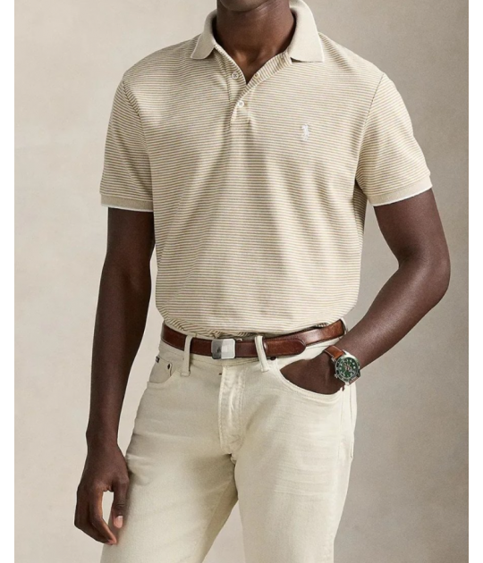 Custom Slim Fit Stretch Mesh Polo Shirt
