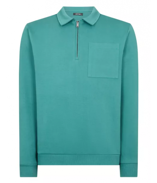 Remus Uomo Green Long Sleeve Casual Top