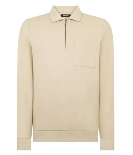 Remus Uomo Stone Long Sleeve Casual Top