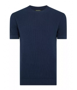 Remus Uomo Navy Short Sleeve Knitted T-Shirt Remus Uomo Navy Short Sleeve Knitted T-Shirt