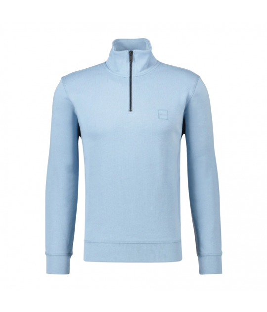 BOSS Cotton-terry sweatshirt with zip collar