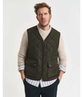 Gant Quilted Fleece Vest Green Lagoon
