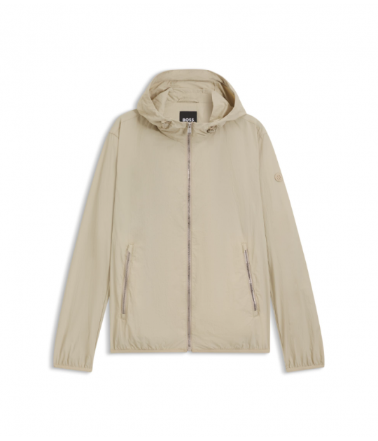 BOSS Water-repellent jacket in crinkle fabric with adjustable hood