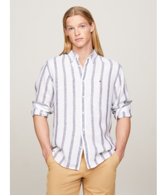 Hilfiger LINEN TRIPLE STRIPE REGULAR FIT SHIRT