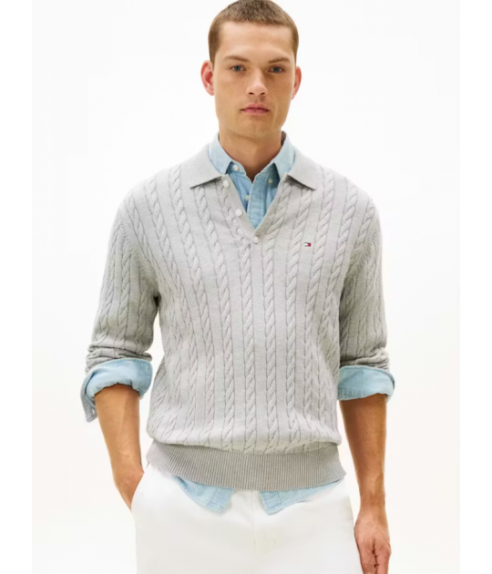 Hilfiger Cable Knit Polo Jumper