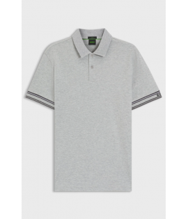 Hugo Boss Slim-fit Polo Shirt in Cotton With Striped Cuffs 