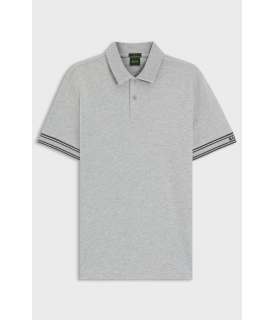 Hugo Boss Slim-fit Polo Shirt in Cotton With Striped Cuffs 